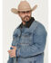 Image #2 - Cody James Men's Bandera Light Wash Sherpa Lined Denim Jacket, Light Wash, hi-res