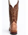 Tony Lama San Saba Vintage Full Quill Ostrich Cowboy Boots - Square Toe, Chocolate, hi-res