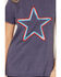 Image #3 - Blended Women's Star Embroidered Short Sleeve Tee, Navy, hi-res