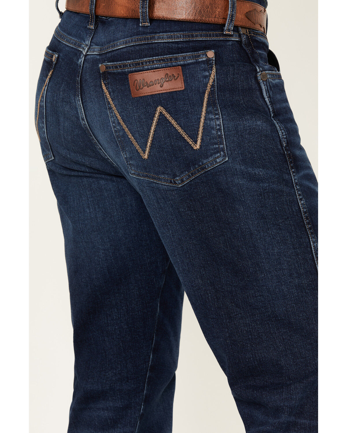 Image #4 - Wrangler Retro Men's Beckford Dark Wash Slim Straight Stretch Denim Jeans - Tall, Dark Wash, hi-res