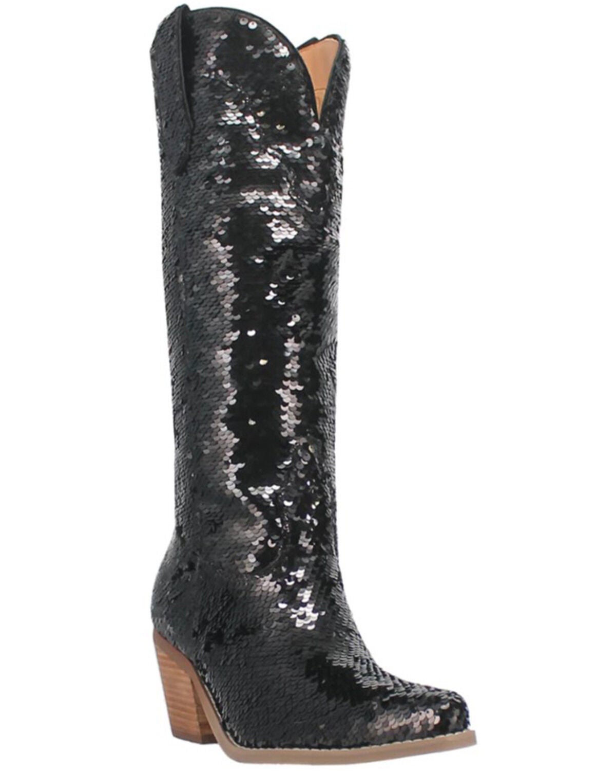 Dingo Women's Sequin Dance Hall Queen Tall Western Boots - Snip Toe, Black, hi-res