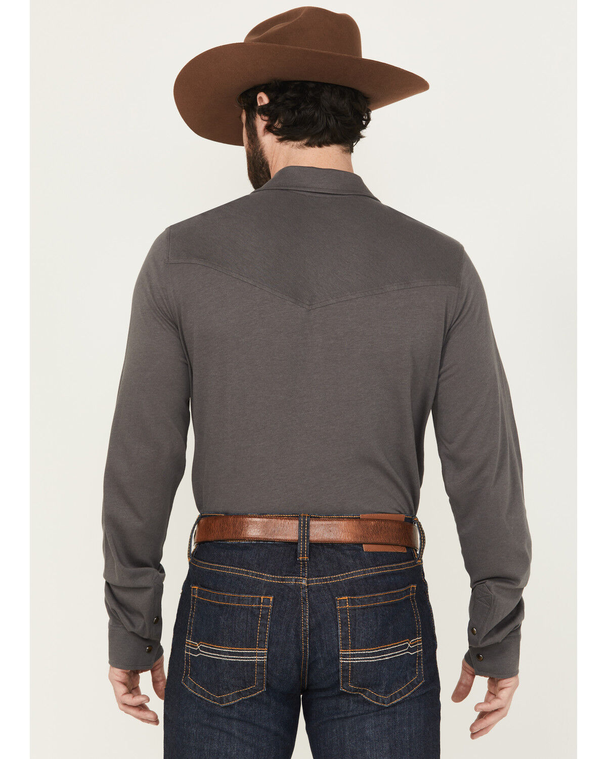 Image #4 - Cody James Black 1978® Men's Drifter Solid Long Sleeve Polo, Grey, hi-res