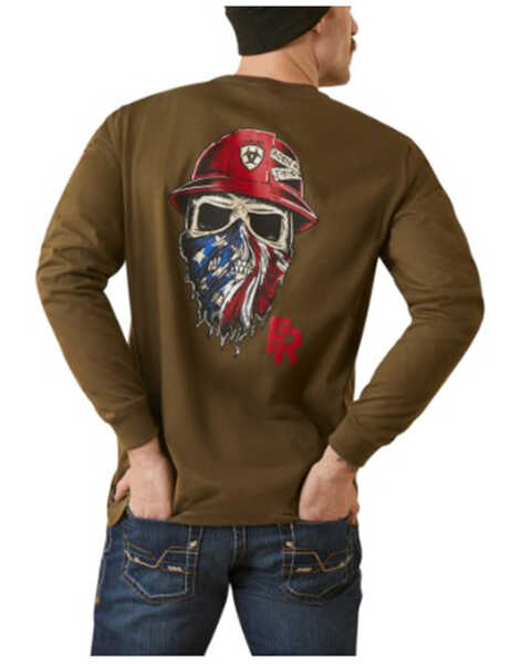 Image #1 - Ariat Men's FR Born For This Long Sleeve Graphic Work T-Shirt , Brown, hi-res