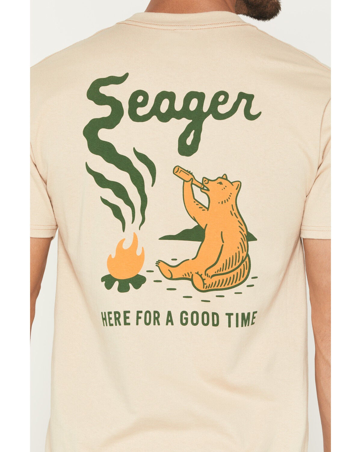 Image #4 - Seager Men's Smokey Short Sleeve Graphic T-Shirt, Cream, hi-res