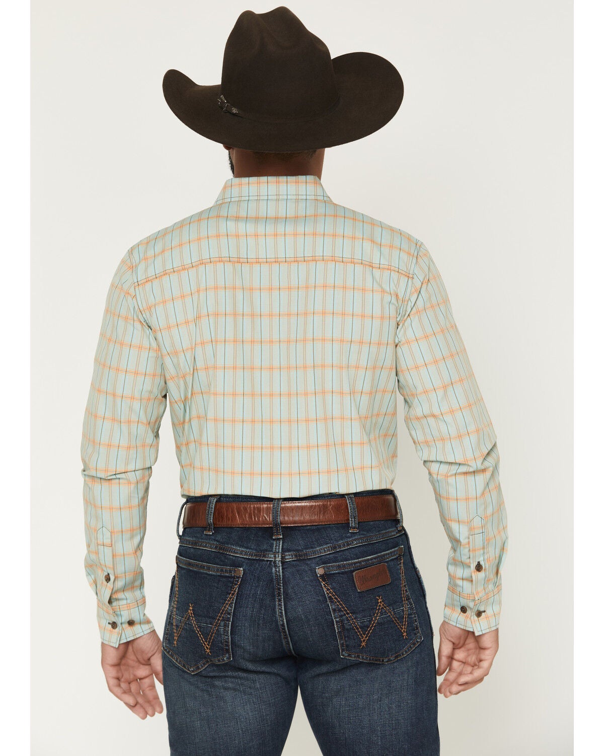 Image #4 - Gibson Trading Co Men's Money In The Bank Plaid Print Long Sleeve Button-Down Western Shirt, Light Blue, hi-res