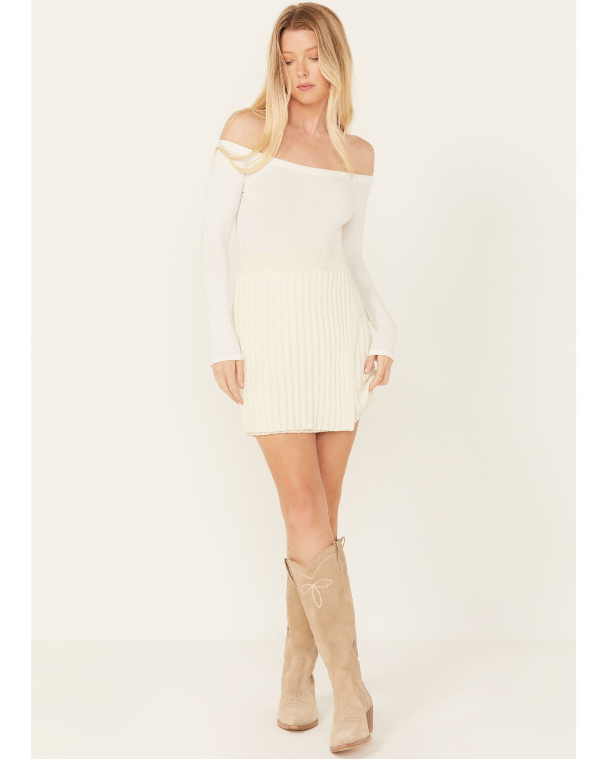 Image #5 - Free People Women's Rosemary Knit Top and Skirt Set - 2 Piece, Cream, hi-res