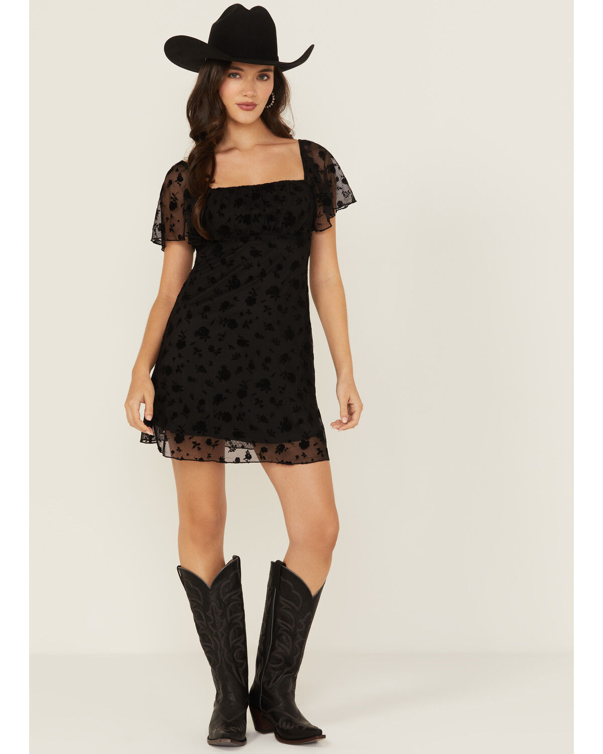 Image #1 - Originality Women's Emma Novelty Fabric Mini Dress, Black, hi-res