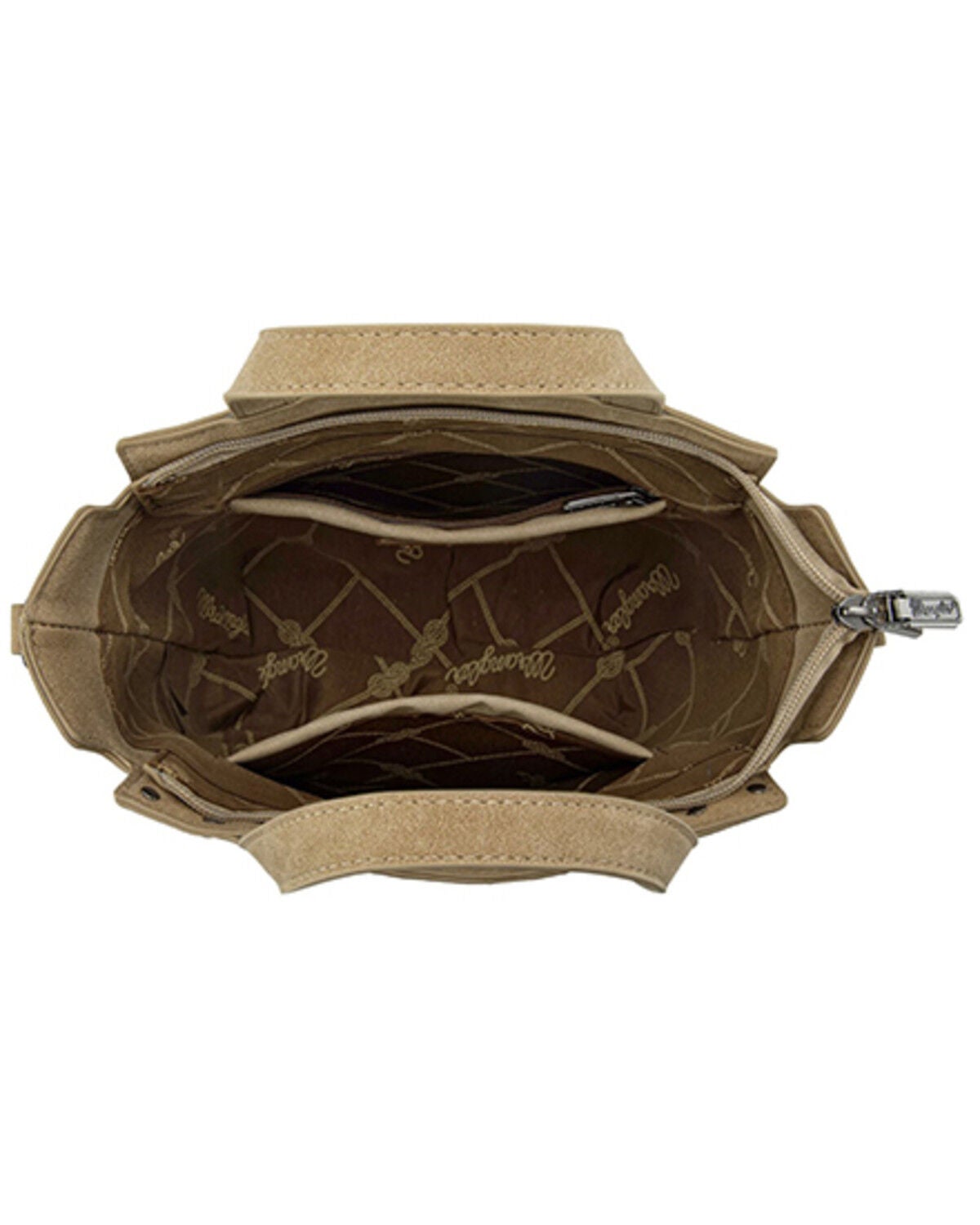 Image #3 - Wrangler Women's Cowhide Embossed Crossbody Tote Bag, Tan, hi-res