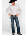 Image #6 - Rock & Roll Denim Men's Crinkle Washed Poplin Print Long Sleeve Western Shirt, Cream, hi-res
