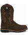 Image #2 - Justin Men's Fireman Brown Western Boots - Square Toe, Brown, hi-res