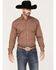 Image #1 - Roper Men's Spiced Plum Geo Print Long Sleeve Button Down Shirt, Brown, hi-res