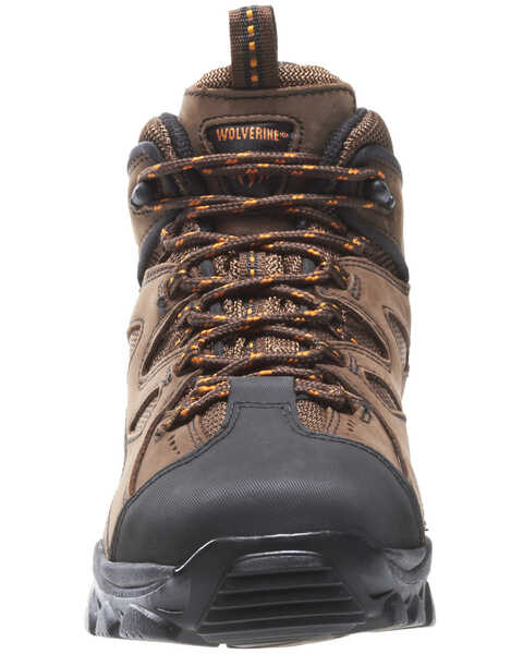 Wolverine Men's 6" Lace-Up Hudson Hiker Boots - Steel Toe, Dark Brown, hi-res