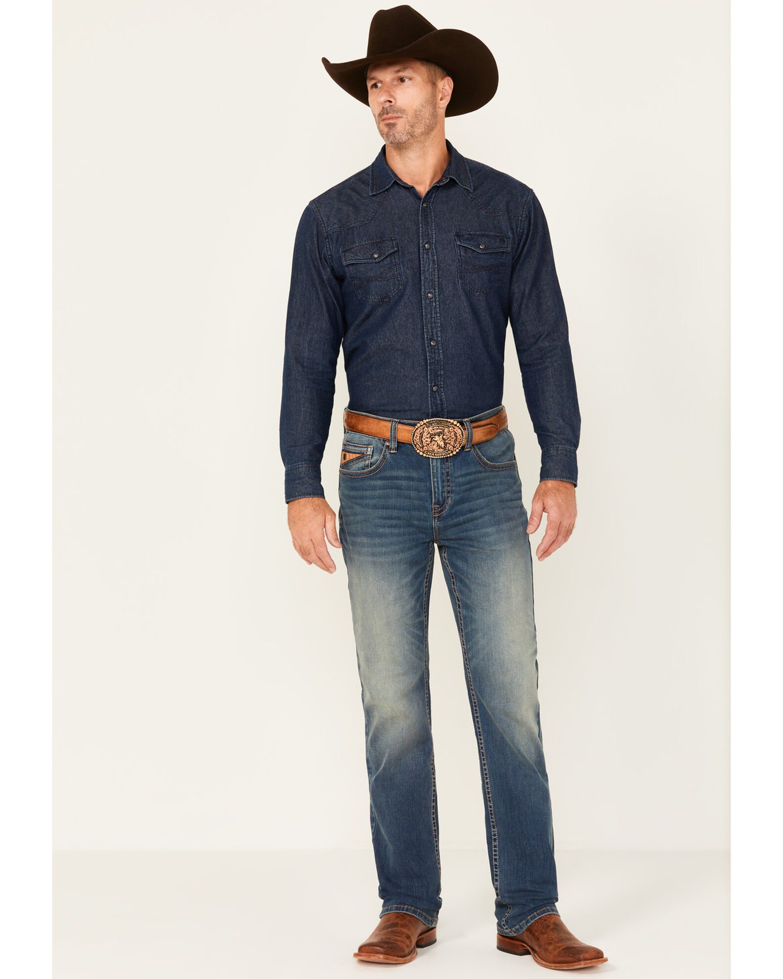 Product Name: RANK 45® Men's Sidewinder Medium Wash Slim Straight 4-Way  Stretch Denim Performance Jeans