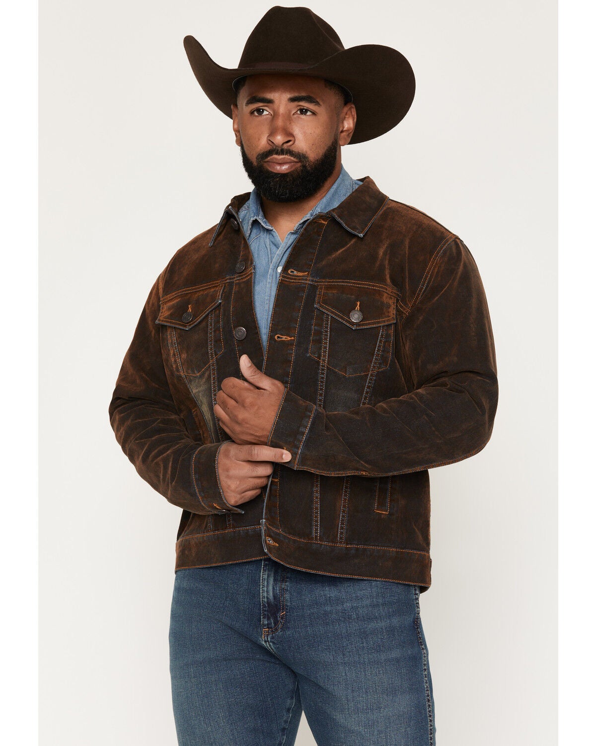 Image #1 - Moonshine Spirit&reg;&nbsp;Men's Gunslinger Flocker Trucker Jacket, Brown, hi-res