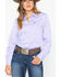 Image #1 - Cinch Women's Stripe Button Down Core Western Long Sleeve Shirt, Purple, hi-res