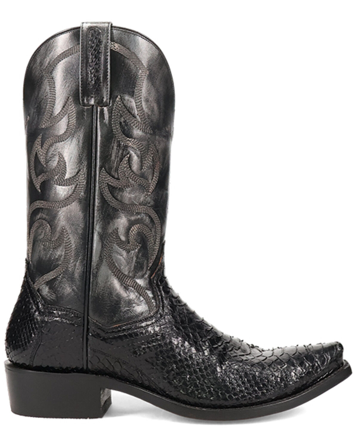 Image #2 - Dan Post Men's Exotic Python Western Boots - Snip Toe, Black, hi-res