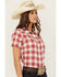 Image #2 - Ariat Women's Billie Jean Gingham Short Sleeve Button-Down Western Shirt, Red, hi-res