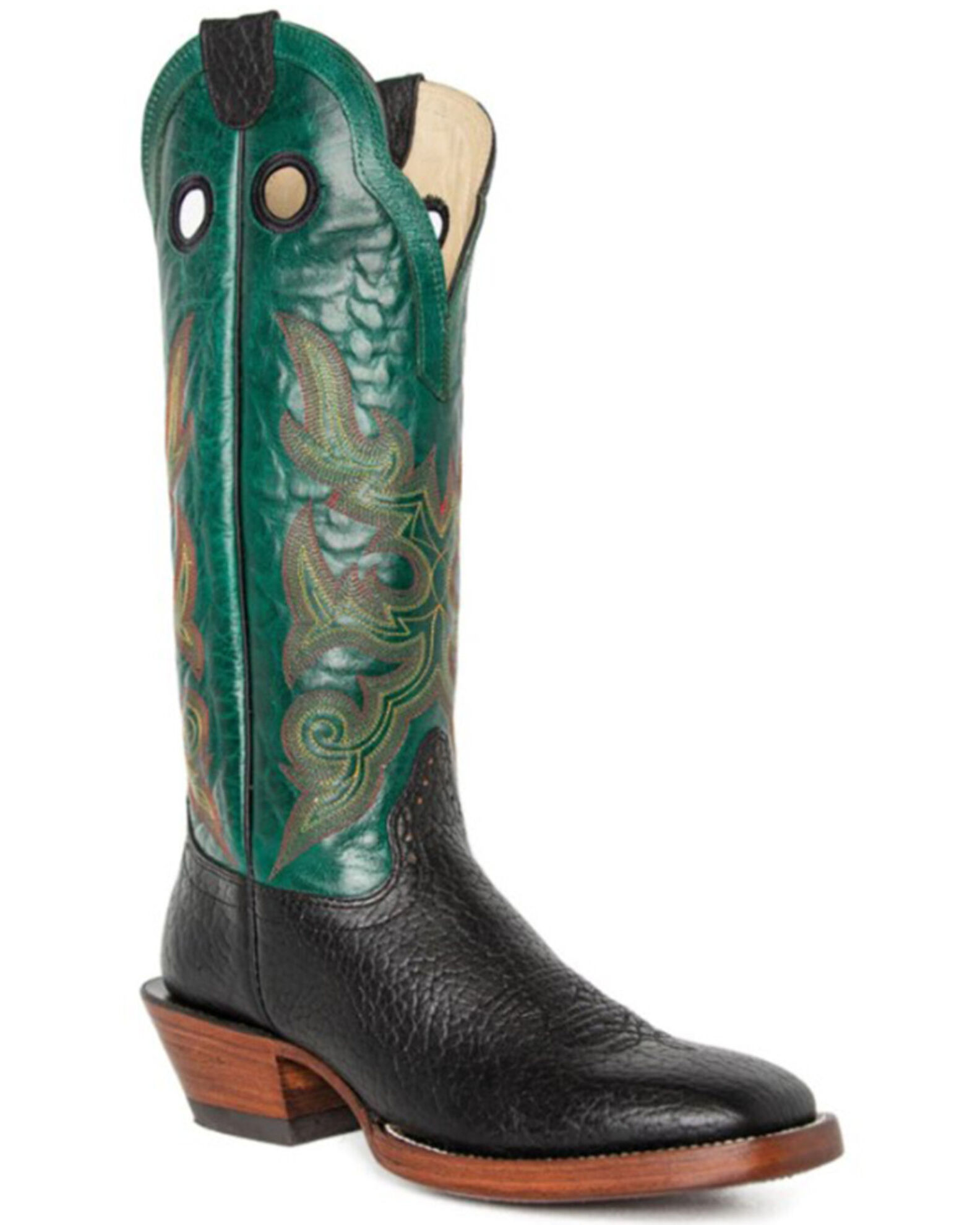 Hondo Boots Men s Bullhide Western Boots Broad Square Toe Country Outfitter