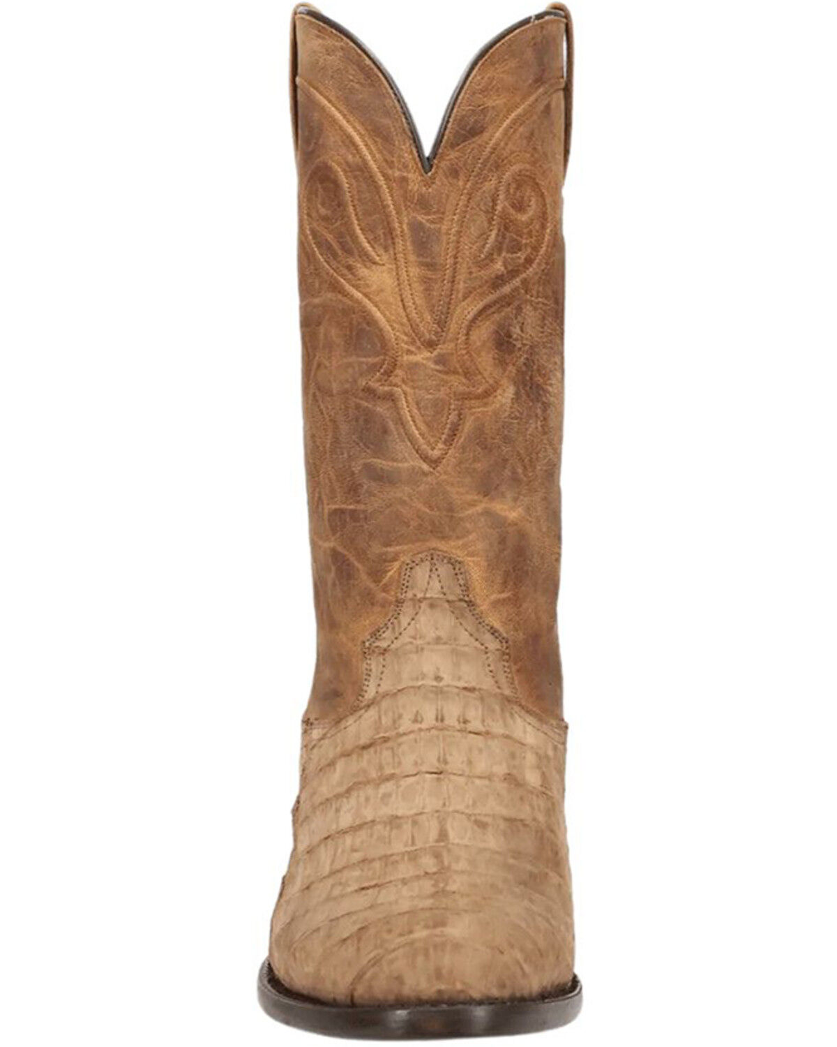 Image #4 - Dan Post Men's Exotic Caiman Makara Tall Western Boots - Round Toe, Brown, hi-res