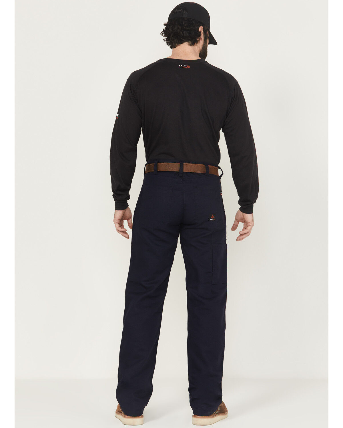 Image #3 - Forge Workwear Men's FR Relaxed Bootcut Canvas Pants - Big, Navy, hi-res