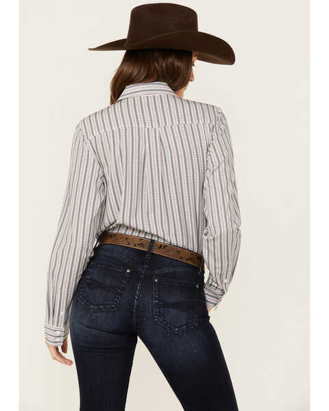 Image #4 - Cinch Women's ARENAFLEX Striped Long Sleeve Button-Down Western Core Shirt , Multi, hi-res
