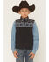 Image #1 - RANK 45® Boy's Cheneka Southwestern Print Softshell Vest, Black, hi-res