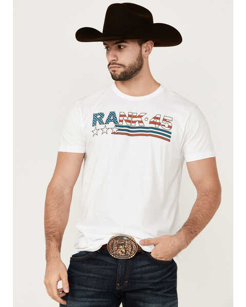 RANK 45® Men's Americana Logo Short Sleeve Graphic T-Shirt, White, hi-res