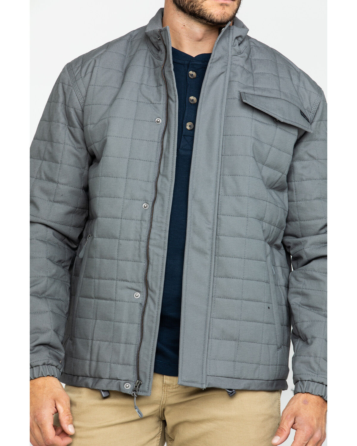 Image #4 - Wrangler Men's Chore Quilted Jacket, Slate, hi-res