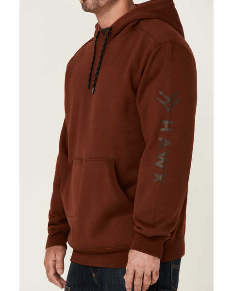 Image #3 - Hawx Men's Primo Logo Graphic Fleece Hooded Work Sweatshirt, Wine, hi-res