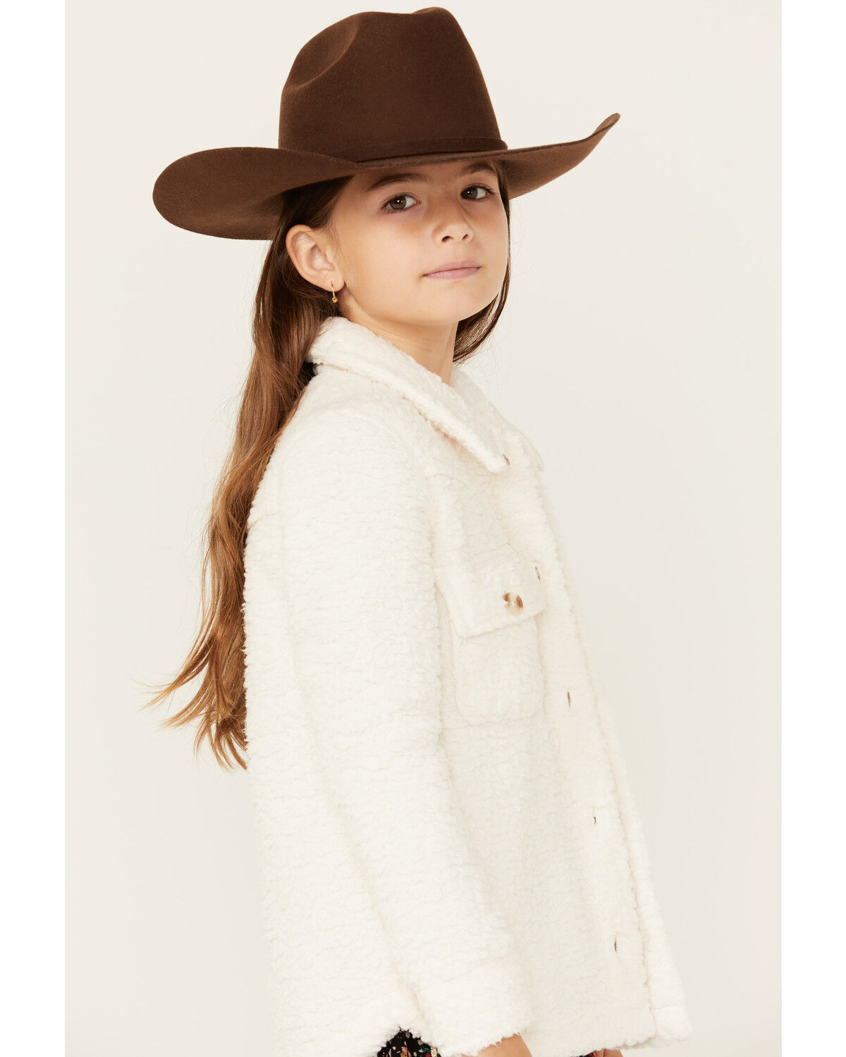 Image #2 - Shyanne Girls' Velma Sherpa Shacket, Cream, hi-res