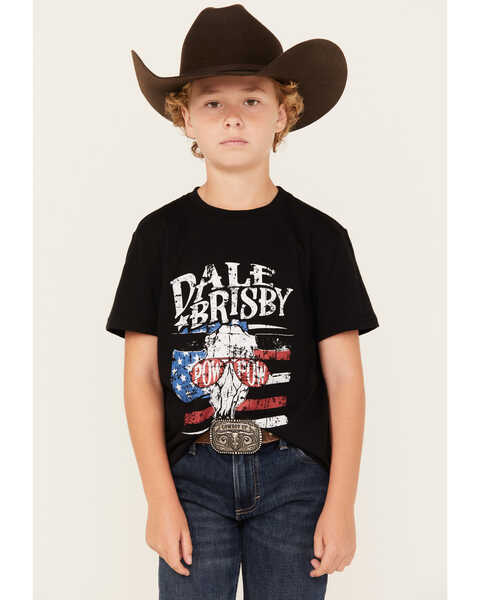 Rock & Roll Denim Boys' Dale Brisby Americana Short Sleeve Graphic T-Shirt , Black, hi-res