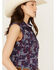 Image #3 - Rough Stock by Panhandle Women's Distressed Handkerchief Sleeveless Pearl Snap Shirt, Navy, hi-res