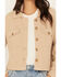 Image #3 - Cleo + Wolf Women's Cropped Boucle Cardigan, Wheat, hi-res
