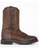 Cody James Men's Western Pull On Work Boots - Round Toe, Brown, hi-res
