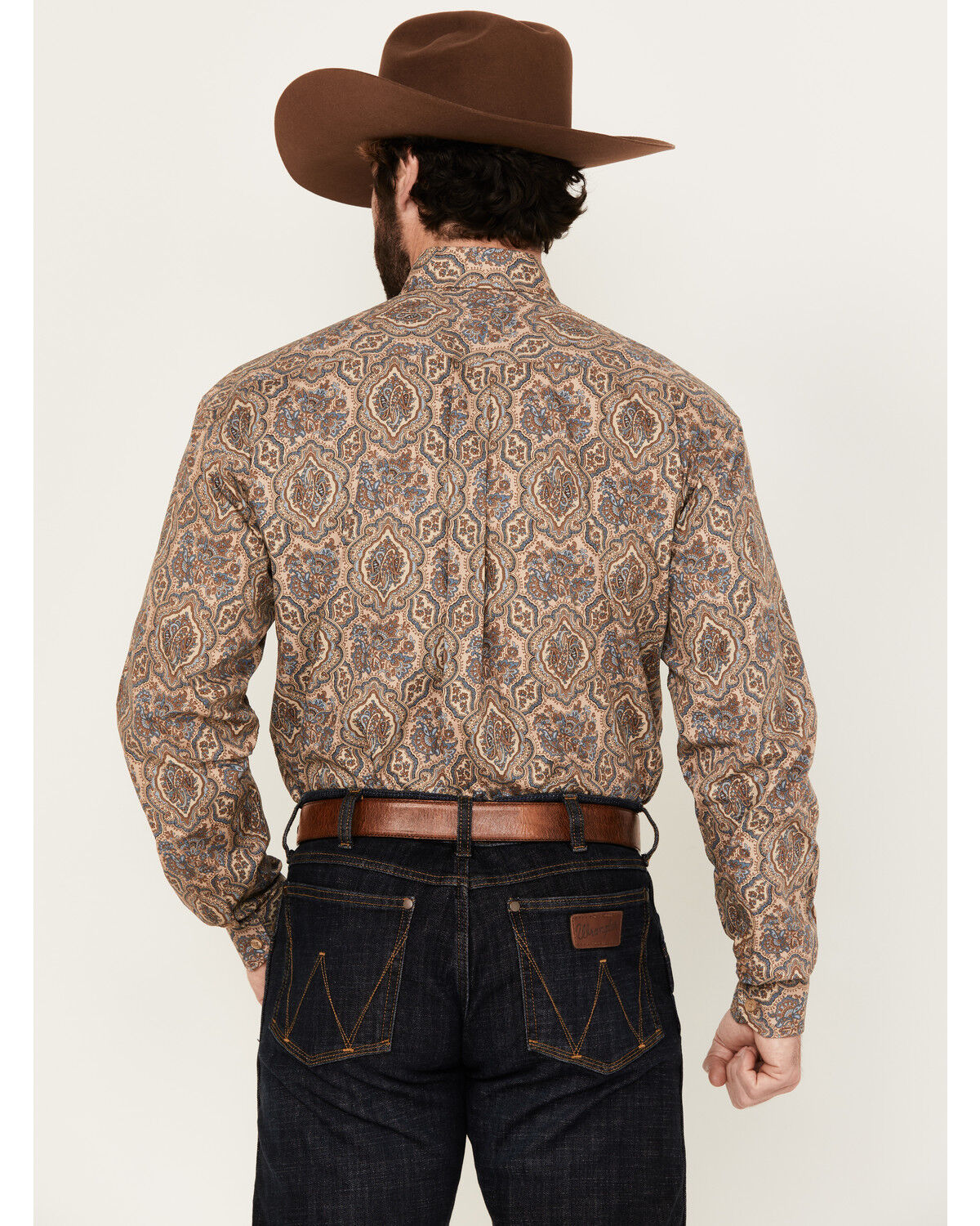 Image #4 - Stetson Men's Paisley Print Long Sleeve Button-Down Western Shirt, Lt Brown, hi-res