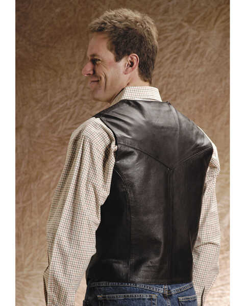 Image #2 - Roper Men's Leather Vest - Big & Tall, , hi-res