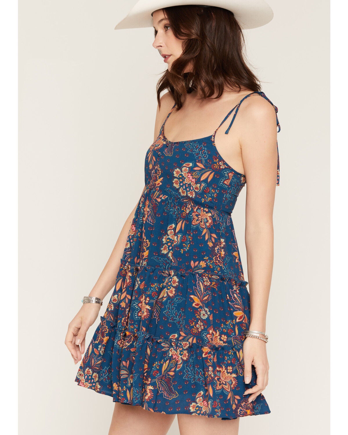 Image #2 - Shyanne Women's Leon Floral Print Button-Front Mini Dress, Navy, hi-res