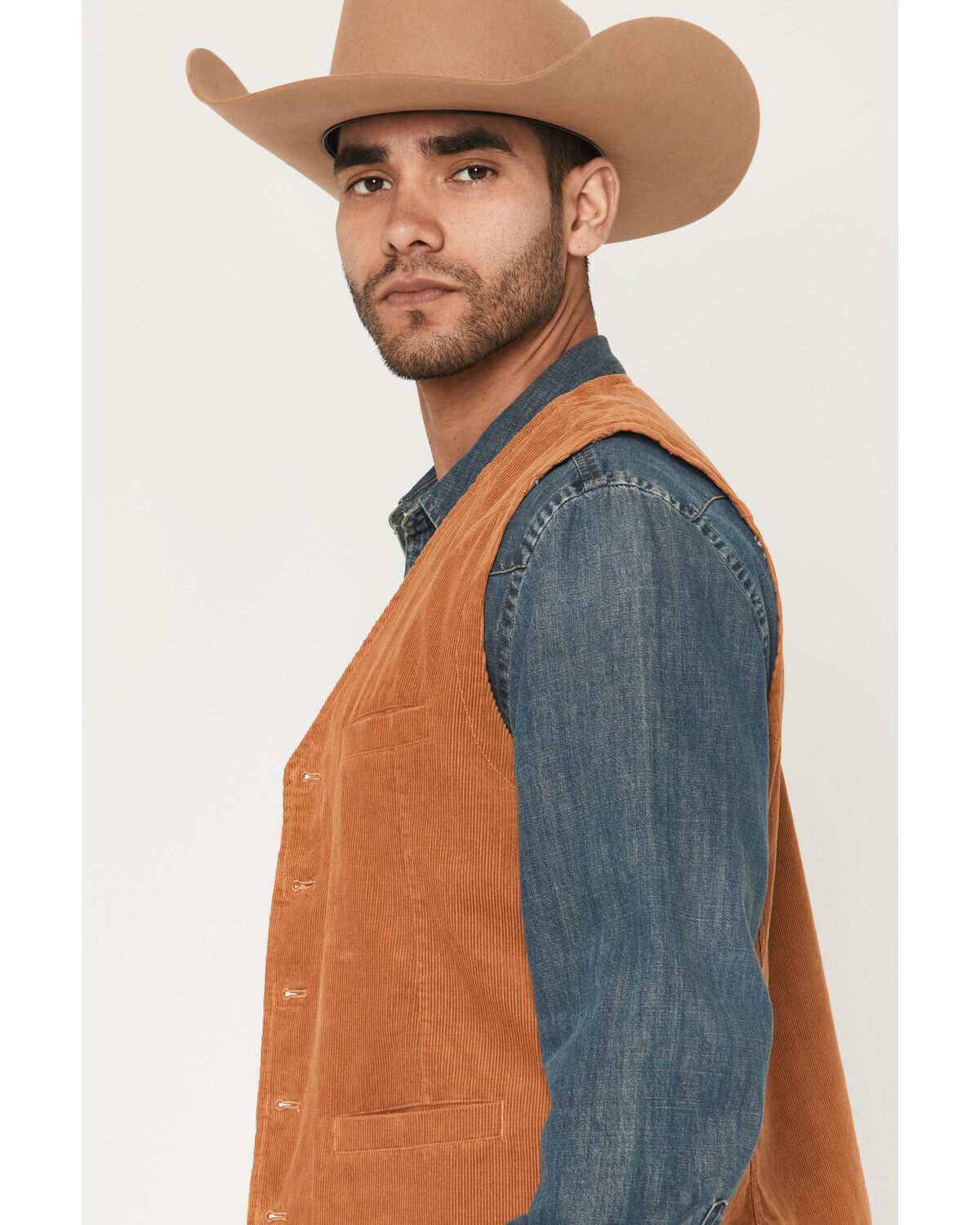 Image #2 - Cody James Men's William Corduroy Button-Down Vest, Tan, hi-res