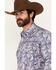 Image #2 - Wrangler 20X Men's Paisley Print Long Sleeve Pearl Snap Stretch Western Shirt, Blue, hi-res