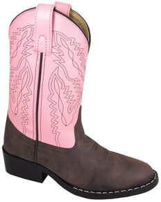 Smoky Mountain Girls' Monterey Western Boots - Round Toe, Brown, hi-res