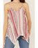 Image #3 - Cotton & Rye Women's Mixed Stripe Print Hanky Hem Tank Top, Red, hi-res