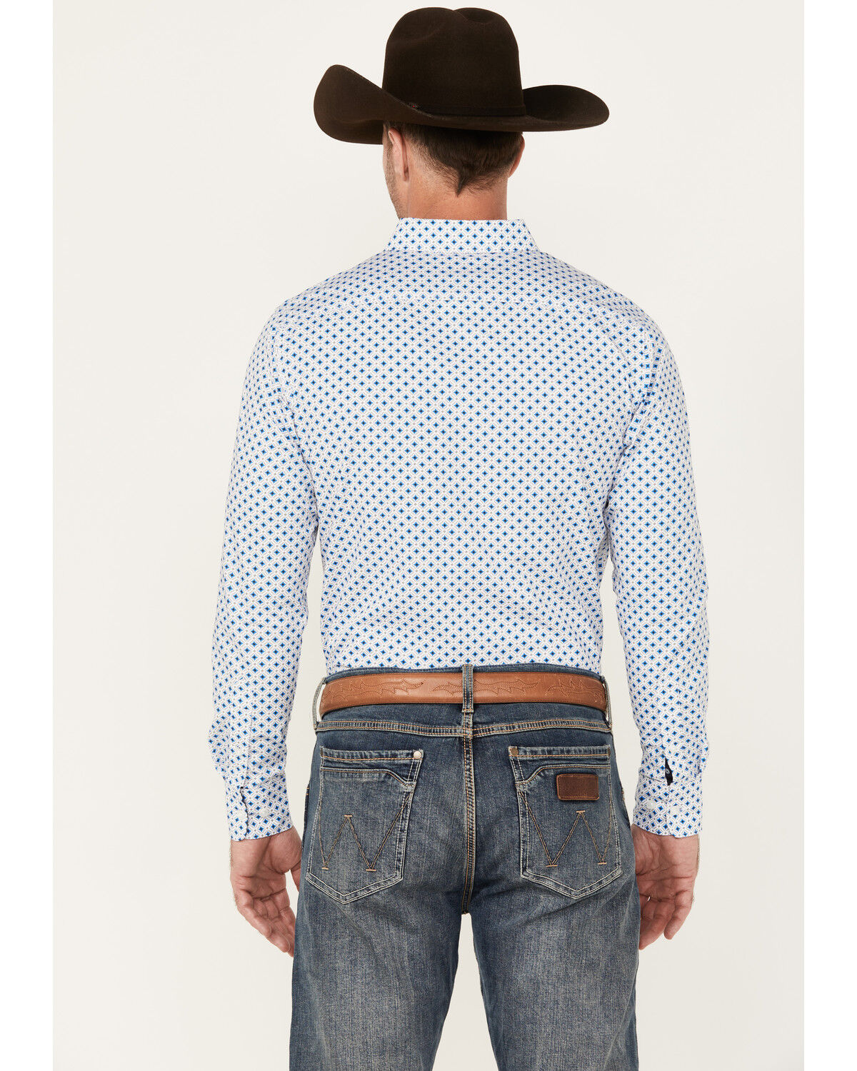 Image #4 - Ariat Men's Mac Geo Print Long Sleeve Button-Down Stretch Western Shirt, White, hi-res