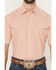 Image #3 - Roper Men's Amarillo Plaid Print Short Sleeve Pearl Snap Stretch Western Shirt, Orange, hi-res