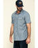 Hawx Men's Rancho Chambray Solid Short Sleeve Work Shirt - Tall , Blue, hi-res