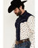 Image #2 - Wrangler Men's Rodeo Ben Color Block Floral Print Long Sleeve Pearl Snap Western Shirt , Multi, hi-res
