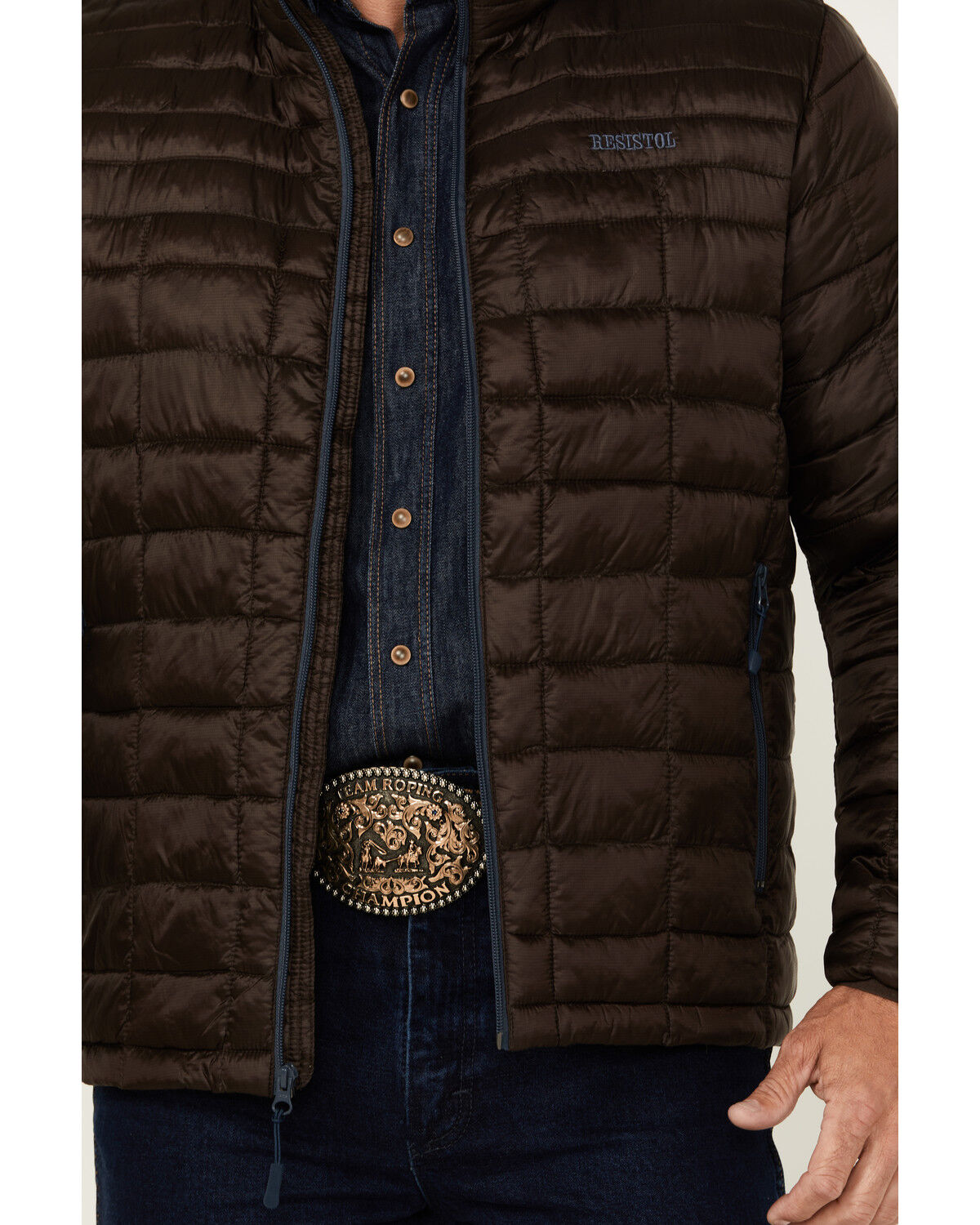 Resistol Men's Solid Brown Cold Bloq Zip-Front Insulated Resistol Men's Solid Brown Cold Bloq Zip-Front Insulated