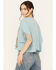 Image #4 - Rock & Roll Denim Women's Desert Rodeo Fringe Short Sleeve Graphic Tee, Blue, hi-res