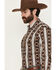 Image #2 - Wrangler Men's Checotah Southwestern Striped Print Long Sleeve Pearl Snap Western Shirt - Big, Brown, hi-res