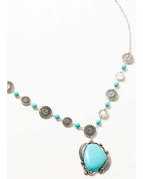 Image #1 - Shyanne Women's Canyon Sunset Concho Turquoise Necklace, Silver, hi-res