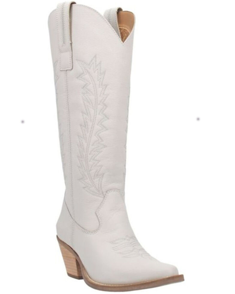 Dingo Women's Tin Lizzy Tall Western Boots - Snip Toe, White, hi-res